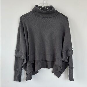 Free People x We The Free Moon Daisy Pullover Size XXS Washed Out Black